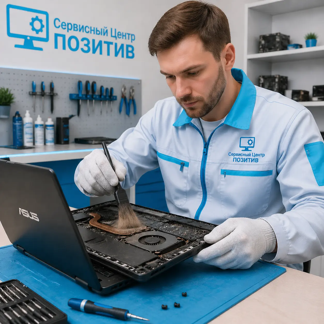 Чистка ноутбука Asus от пыли в Химках | Замена термопасты