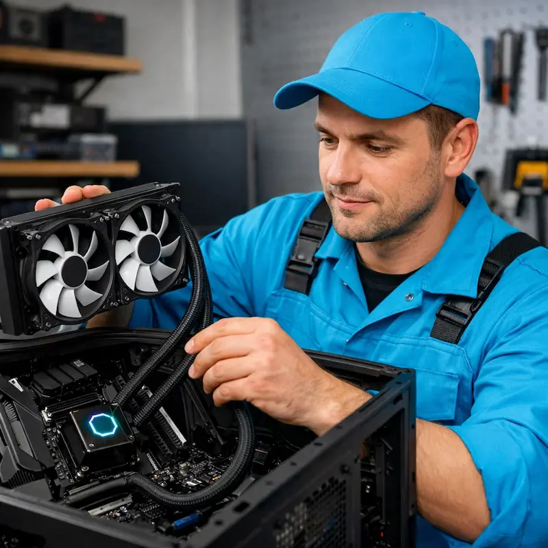 Установка водяного охлаждения на компьютер в Химках