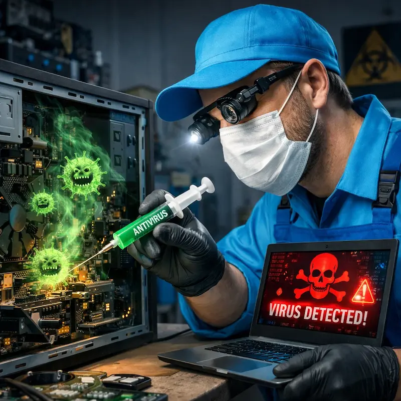 Лечение компьютера от вирусов в Химках на дому