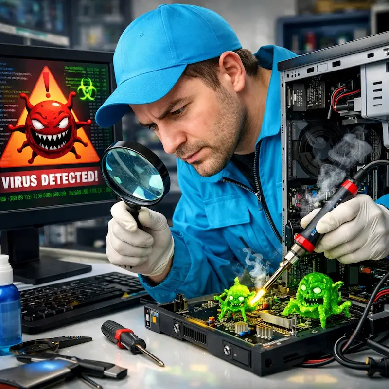 Вылечить компьютерный вирус в Химках